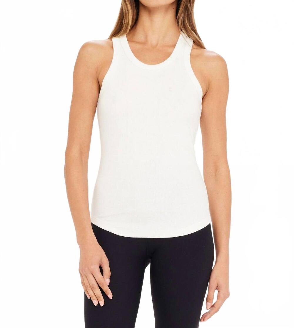 NEW THE UPSIDE women's frankie rib tank top in white